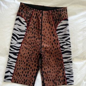 Good American Size 1 Animal Print Sculpting and Shaping Bike Shorts- Never Worn